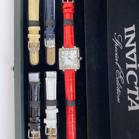 Invicta Square Diamond Stainless Steel Watch Set - Picture 6 of 7